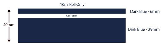 Dark Blue Double Boat Stripes 40mm
