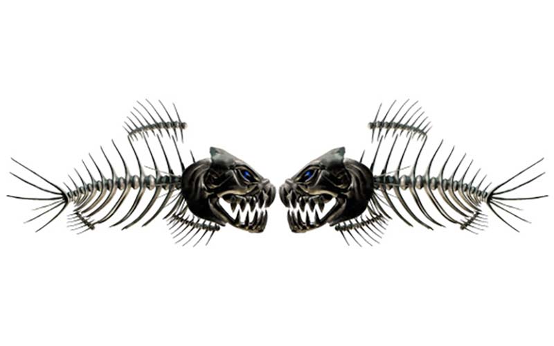 Dark Bonefish Fish Graphics Set