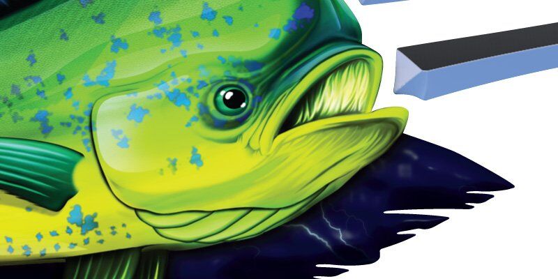 Reel Strong Boat Graphics blue