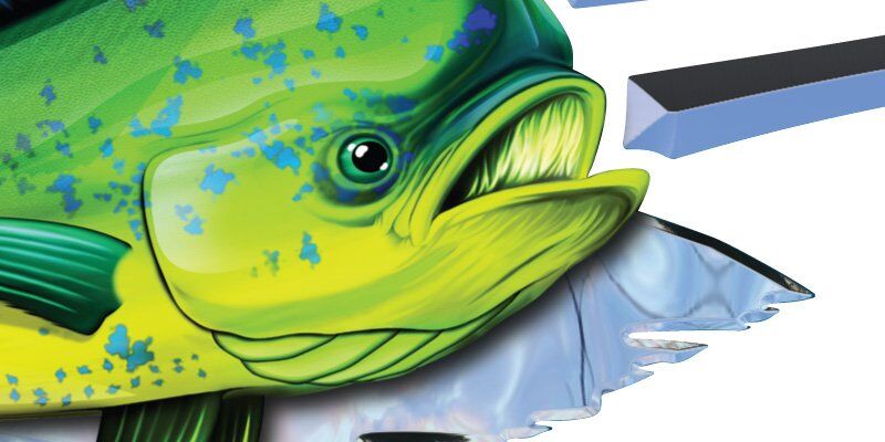 Reel Strong Boat Graphics chrome
