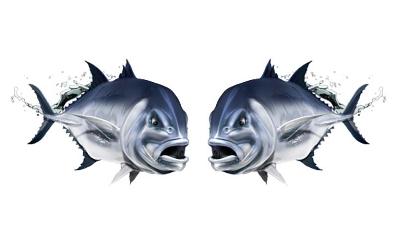 Sleek Giant Trevally Fish Graphics Set