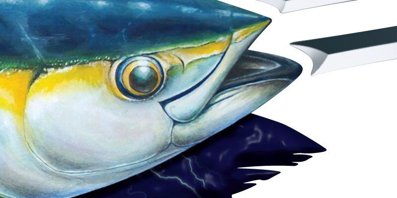 Tuna Chaser Boat Graphics blue